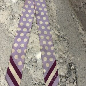Coach Lavender and Cream Polka Dot Scarf